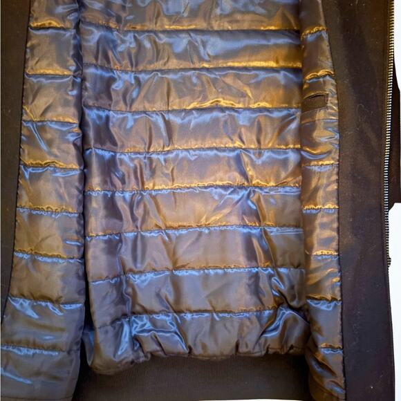 Calvin Klein Black Wool Bomber Jacket Men’s L – Quilted Lining - Picture 7 of 8